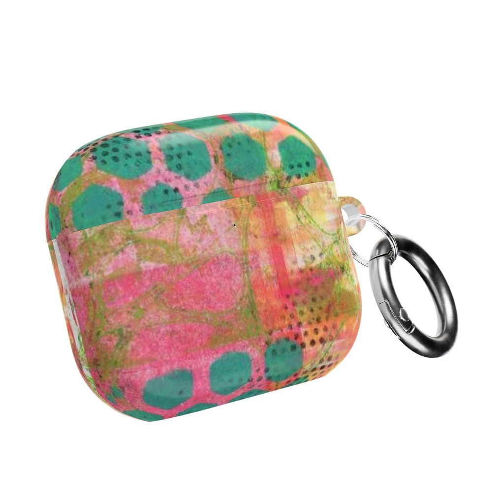 WHIMSY TEAL DOTS AIRPOD CASE