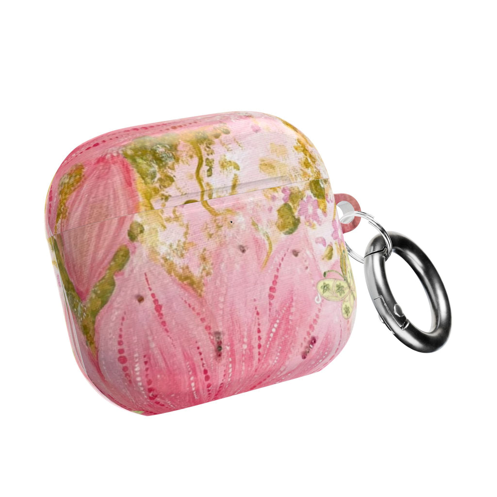 PINK WHIMSY GARDEN FLORAL AIRPOD CASE