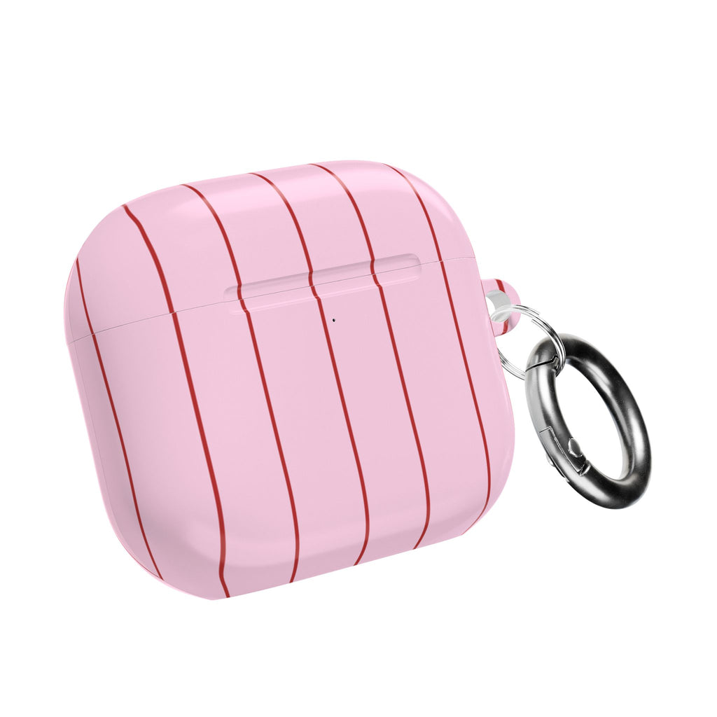 PINK RED STRIPES AIRPOD CASE