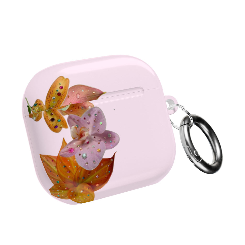 PINK EMBELLISHED LILY FLOWERS AIRPOD CASE