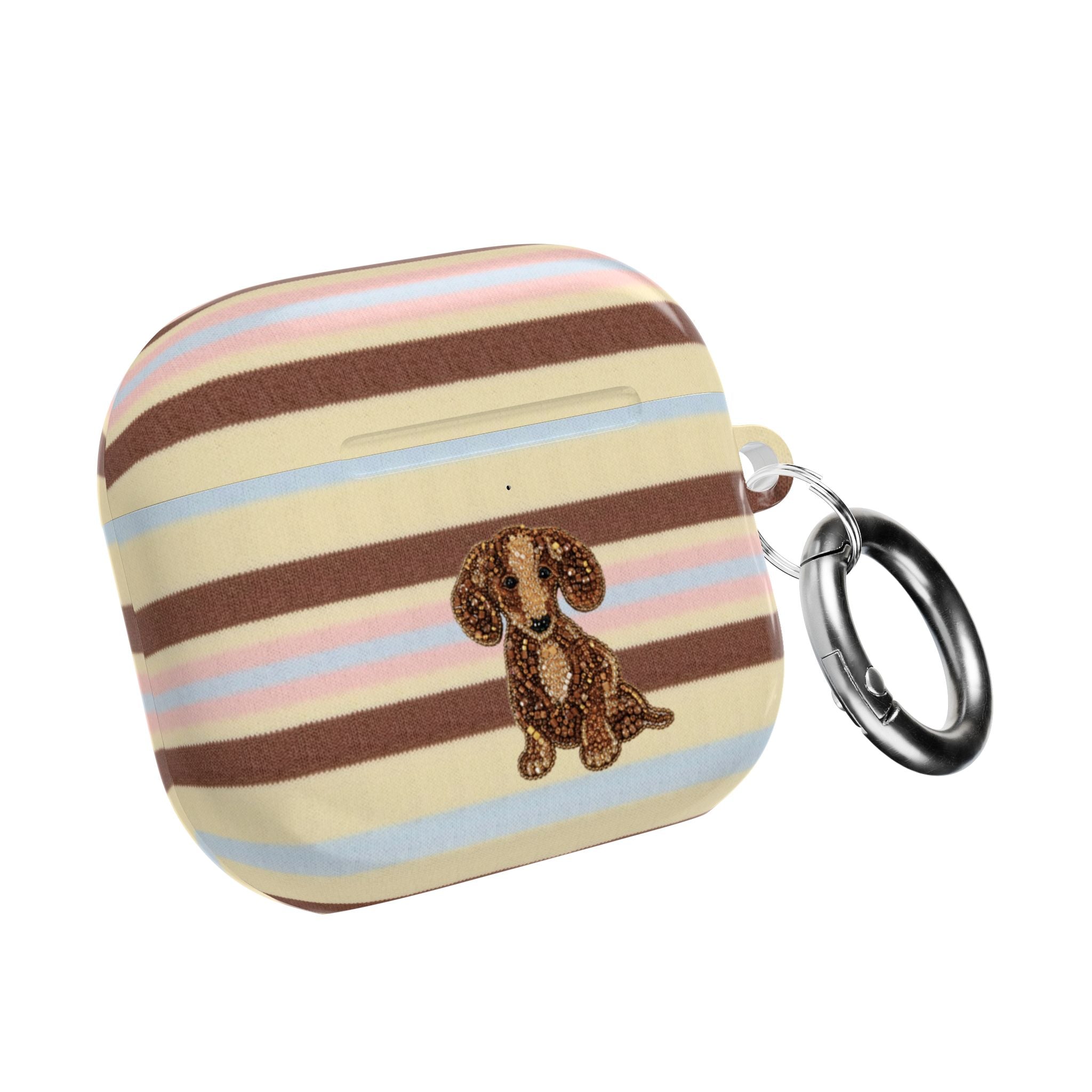 BUTTERSCOTCH STRIPES DACHSHUND PUPPY AIRPOD CASE