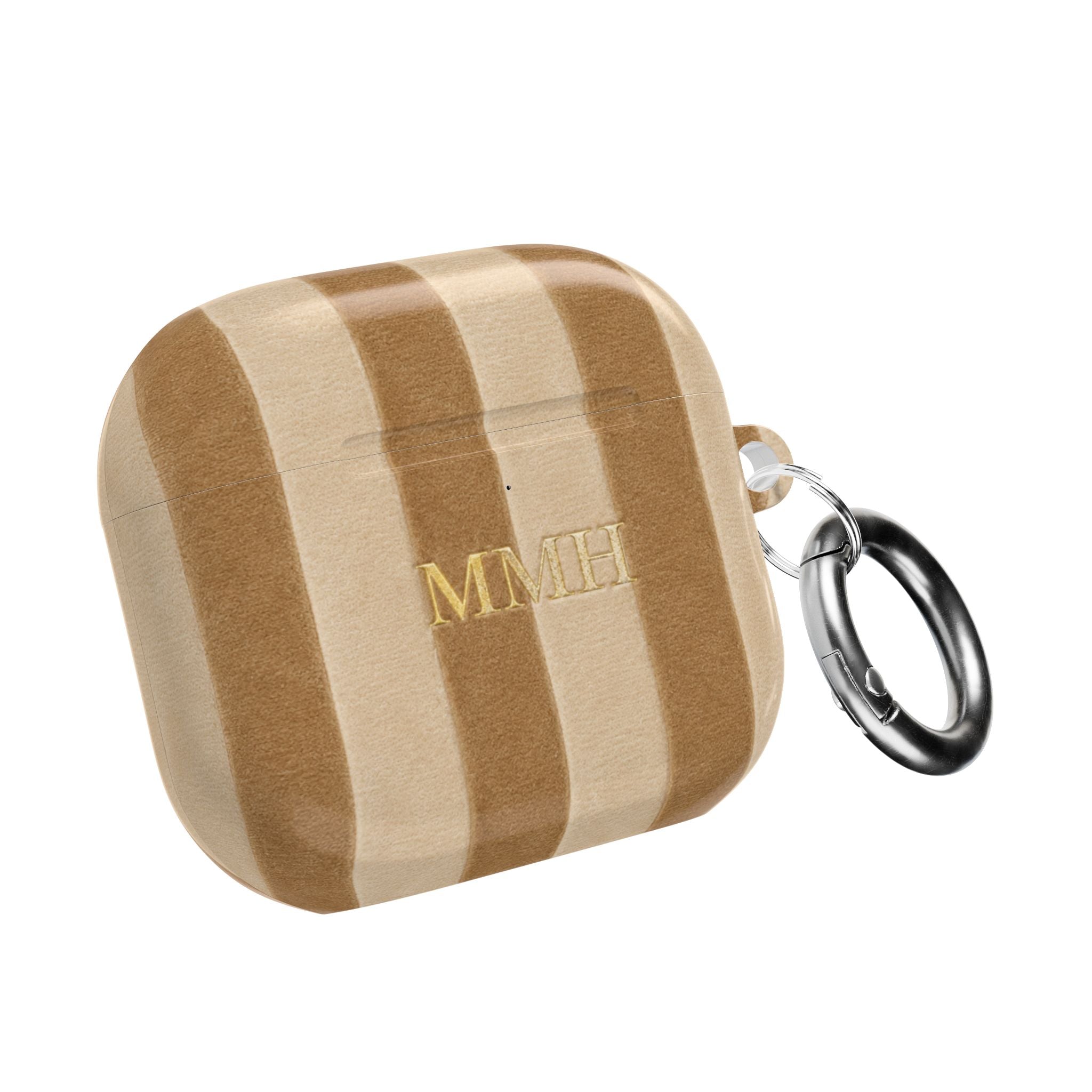 PERSONALIZED NAME CUSTOM CAMEL STRIPES AIRPOD CASE