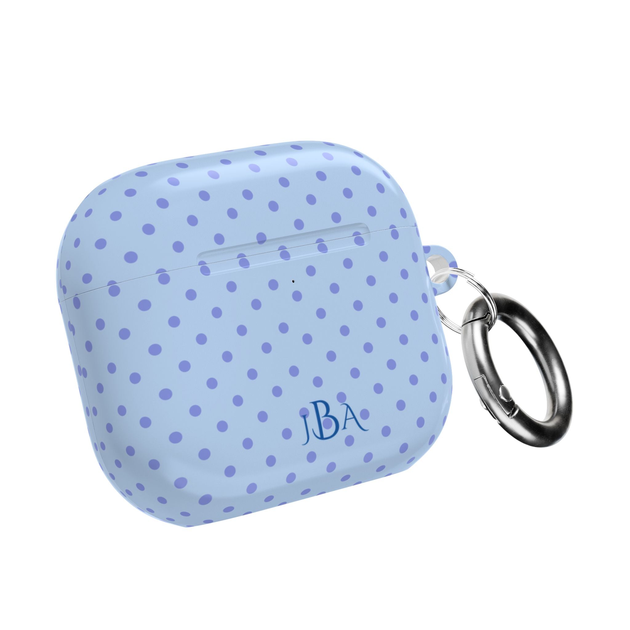 PERSONALIZED NAME CUSTOM BLUE POLKA DOTS MONOGRAM INITIALS AIRPOD CASE