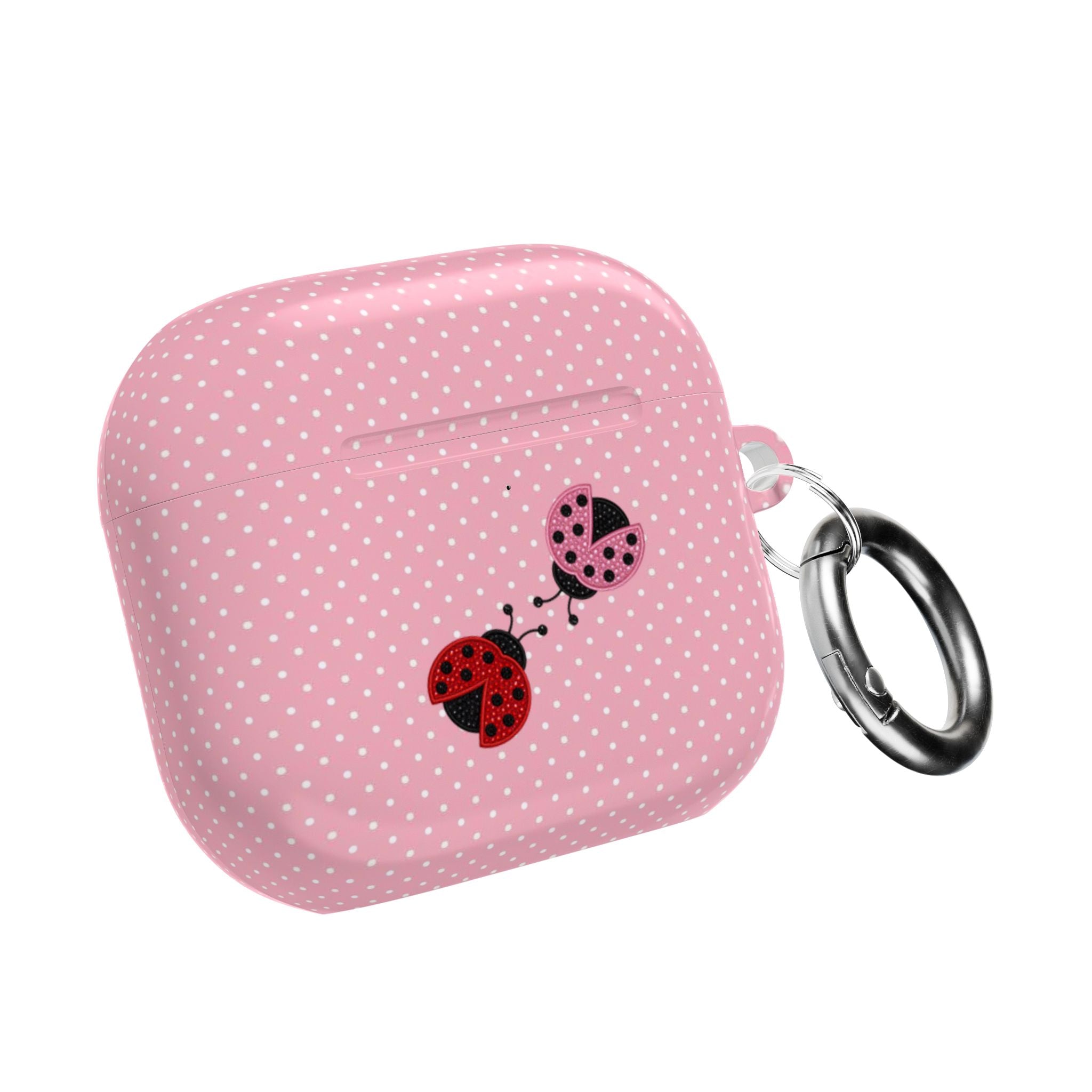 MR. AND MRS. LOVEBUG PINK POLKA DOTS AIRPOD CASE