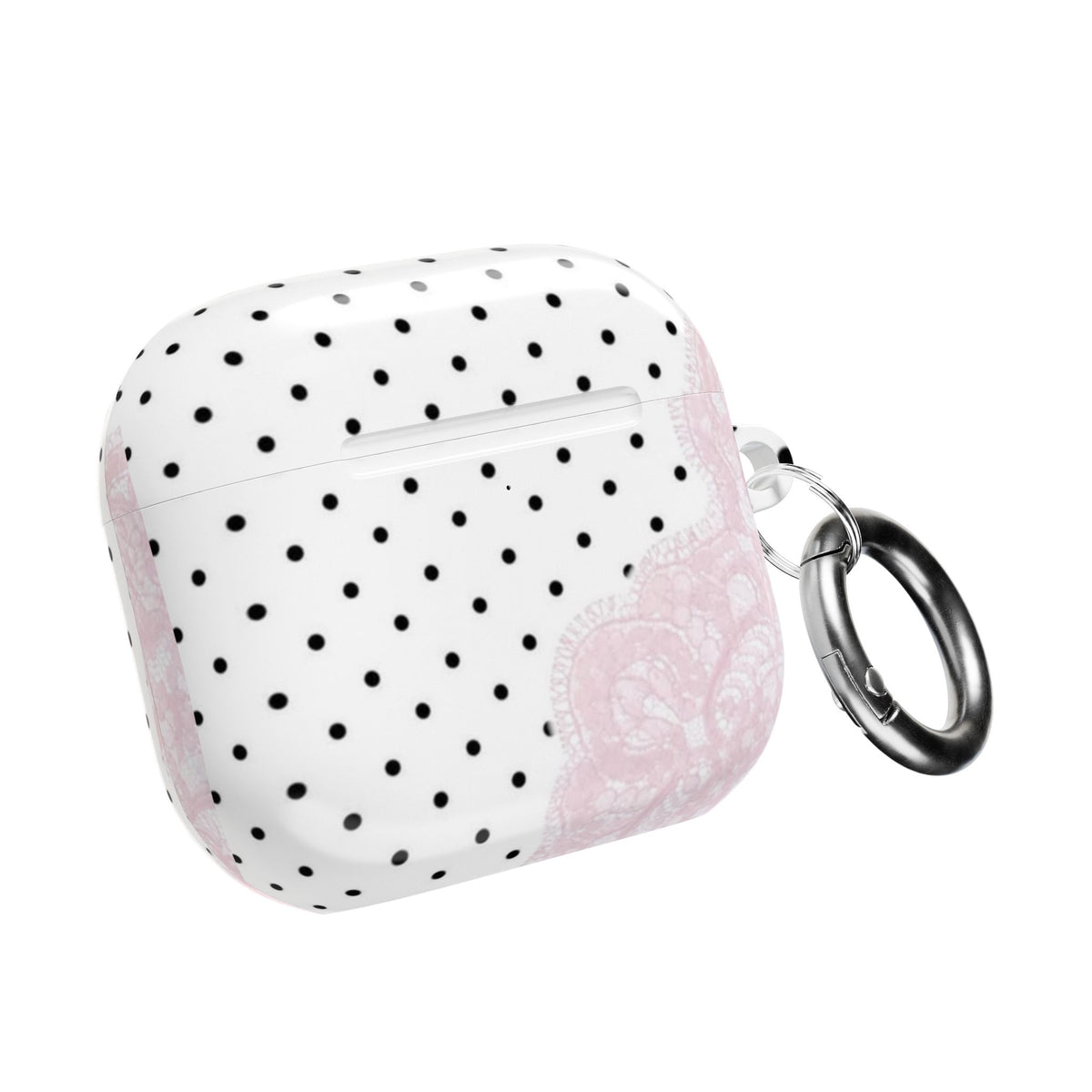 COQUETTE POLKA DOTS PINK LACE AIRPOD CASE