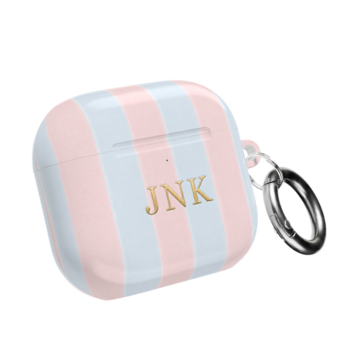 PERSONALIZED NAME CUSTOM PINK & BLUE STRIPES INITIALS AIRPOD CASE