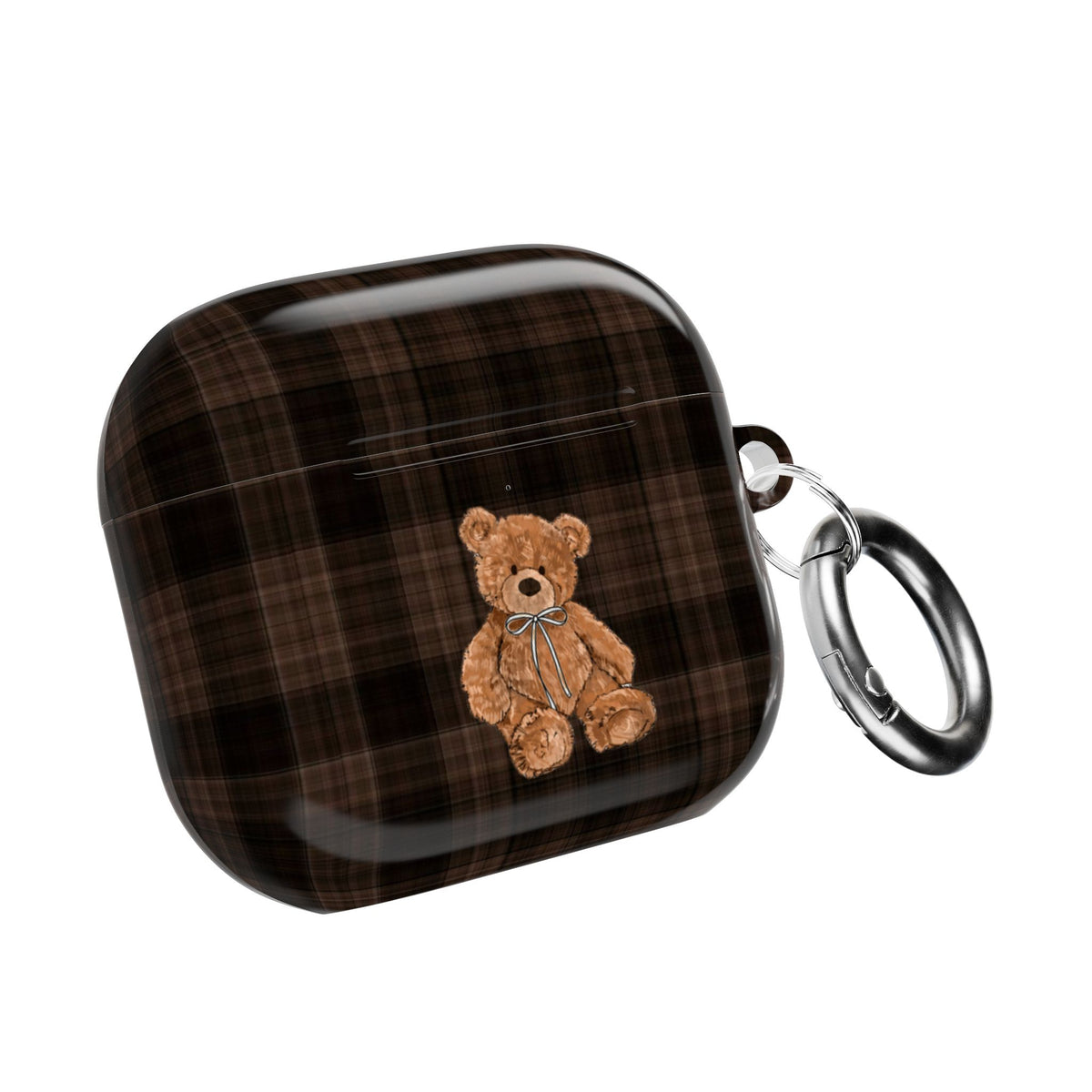 BROWNSTONE PLAID TEDDY BEAR AIRPOD CASE