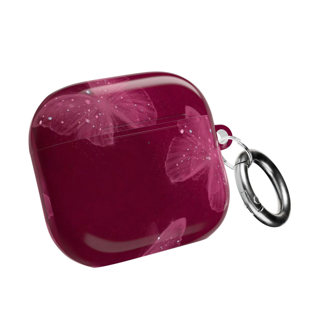 BURGUNDY FAIRY BUTTERFLIES AIRPOD CASE