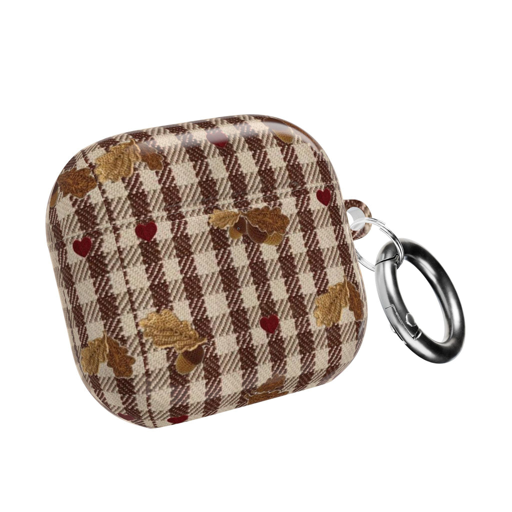 CHESTNUT GINGHAM FALL LEAVES AIRPOD CASE