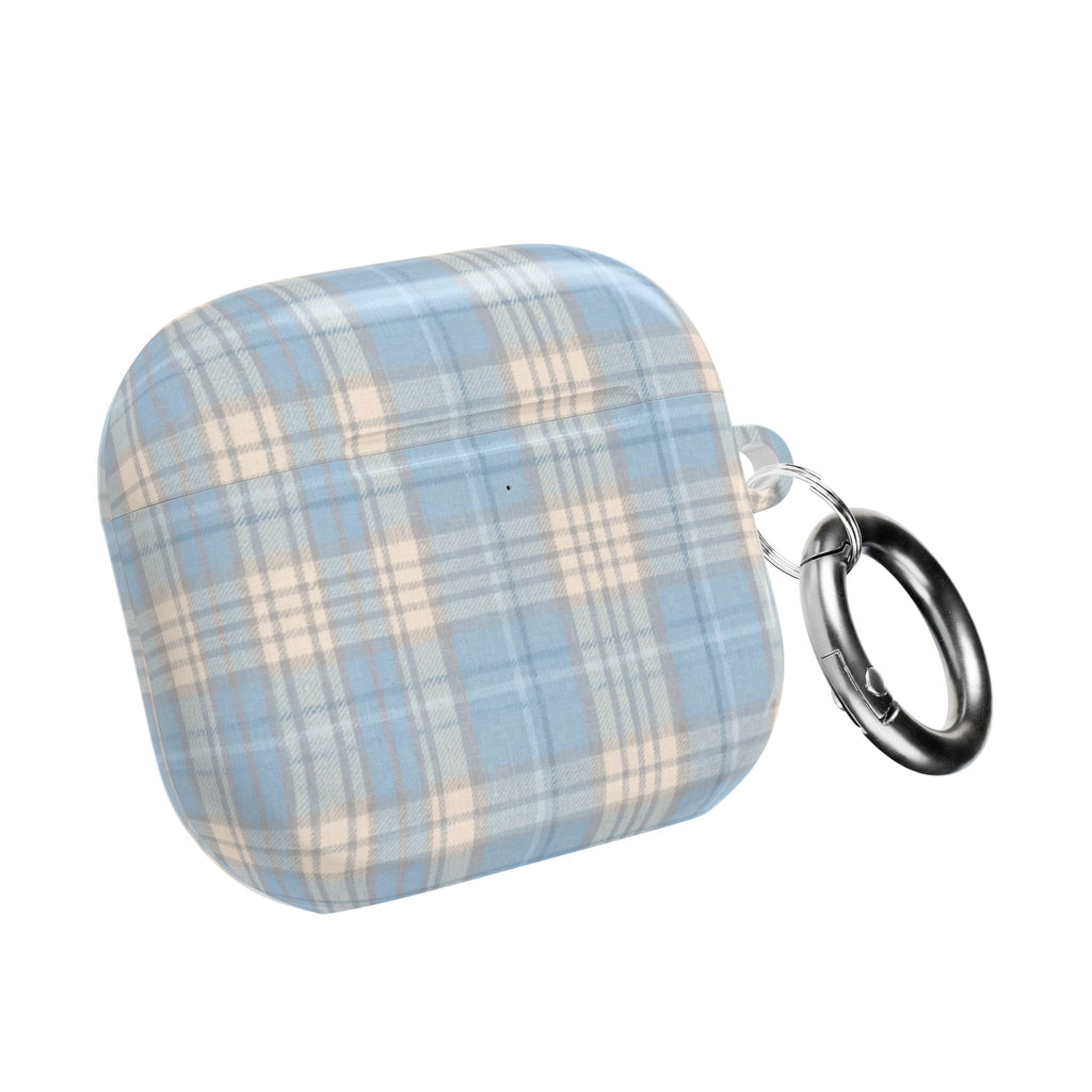 SOFT VINTAGE BLUE TARTAN PLAID AIRPOD CASE