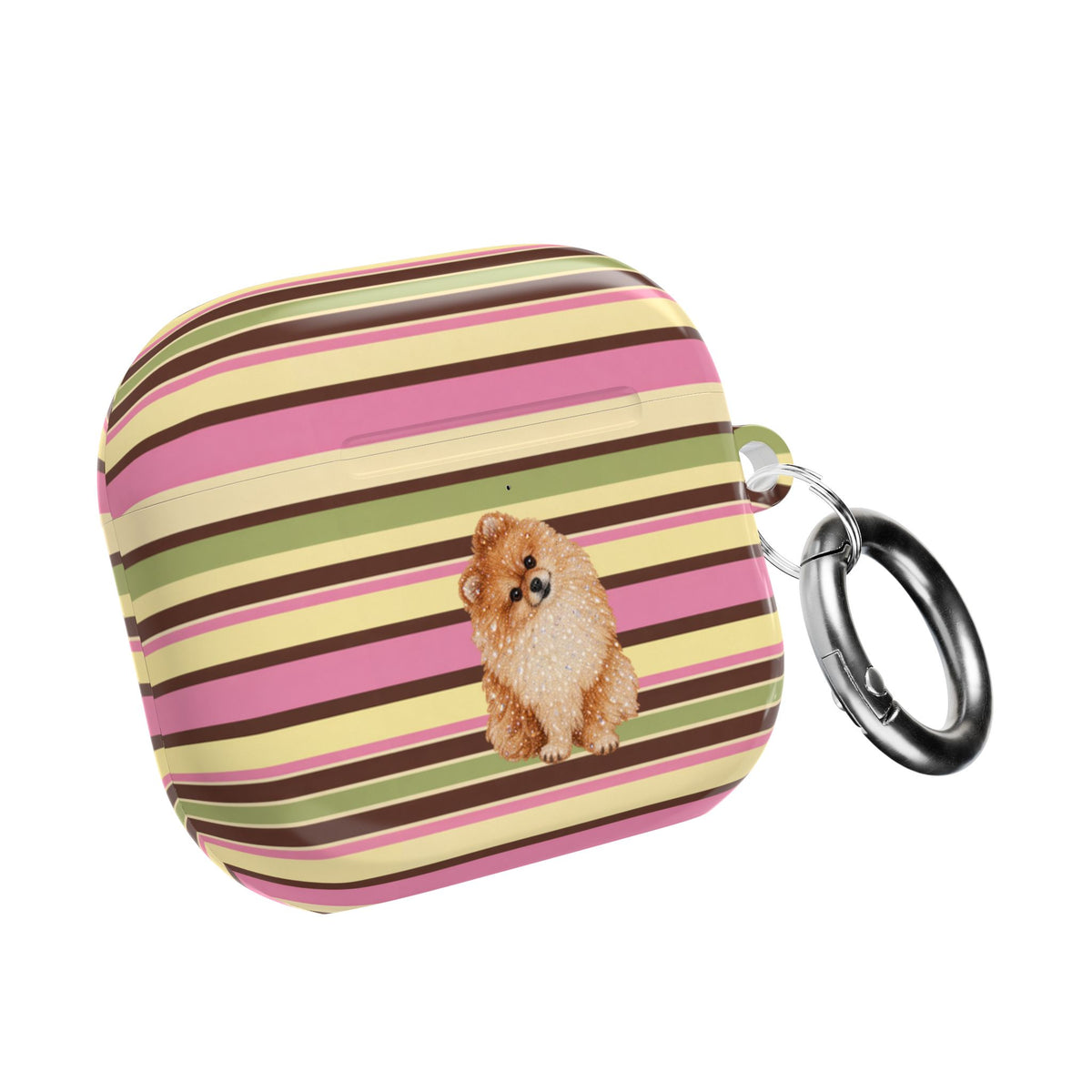 PICNIC STRIPES POMERANIAN DOG AIRPOD CASE
