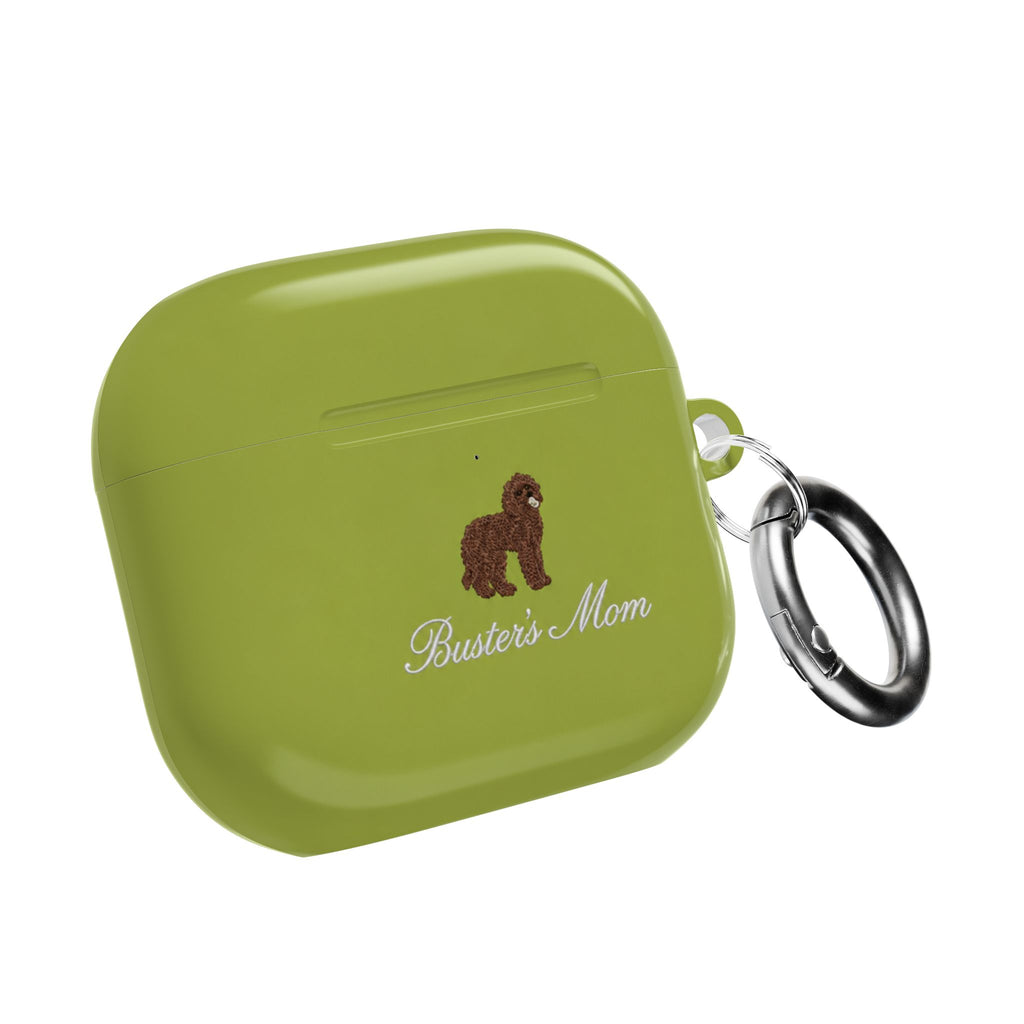 PERSONALIZED LIME GREEN DOG MOM AIRPOD CASE