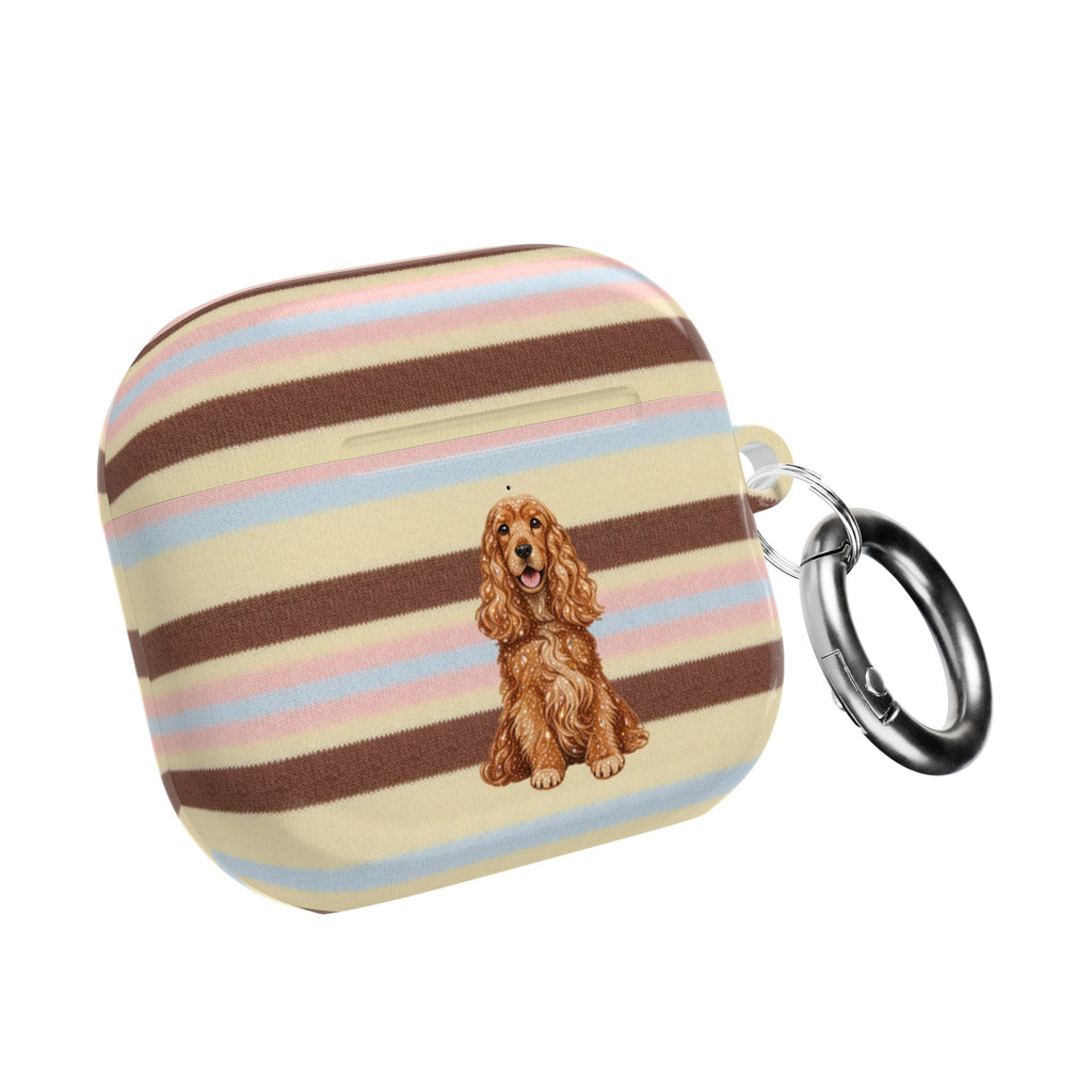 BUTTERSCOTCH STRIPES SPANIEL DOG AIRPOD CASE