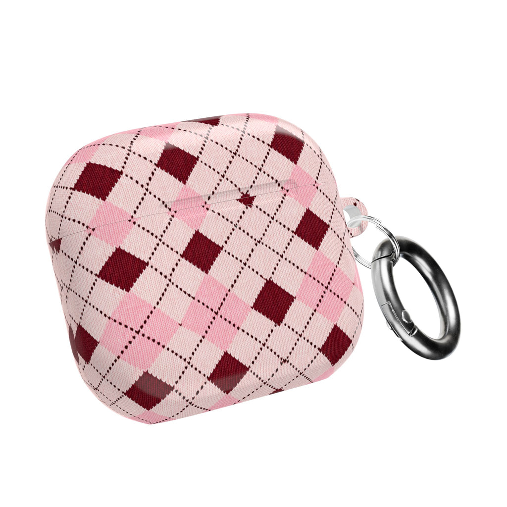 BURGUNDY ARGYLE AIRPOD CASE
