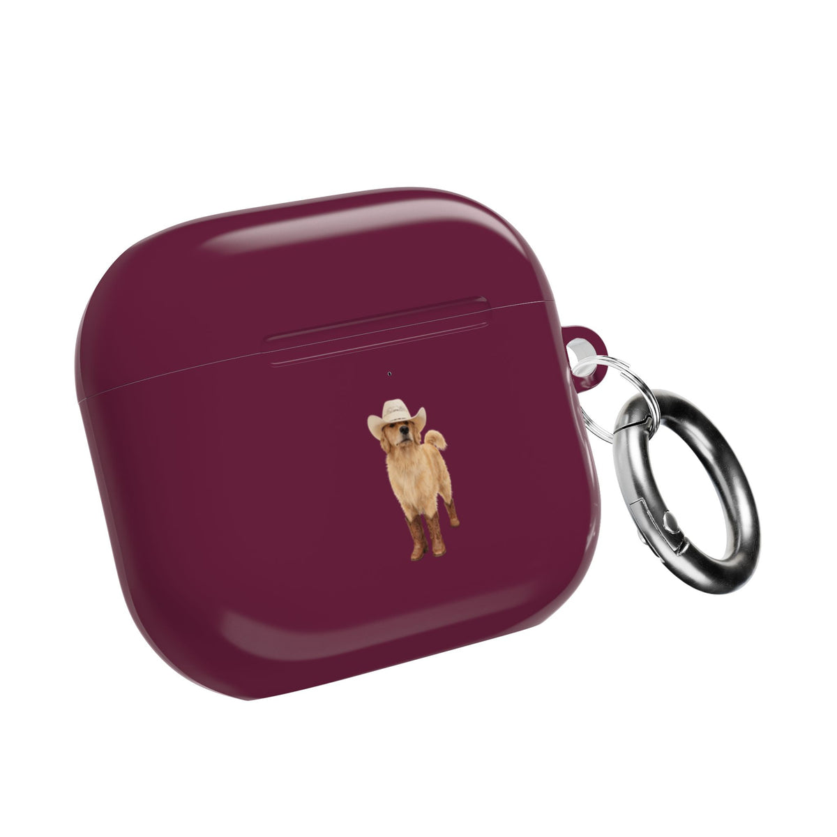 BURGUNDY GOLDEN RETRIEVER COWBOY DOG AIRPOD CASE