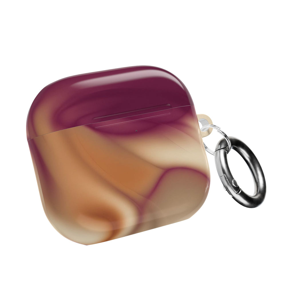 BURGUNDY CREAM AIRPOD CASE