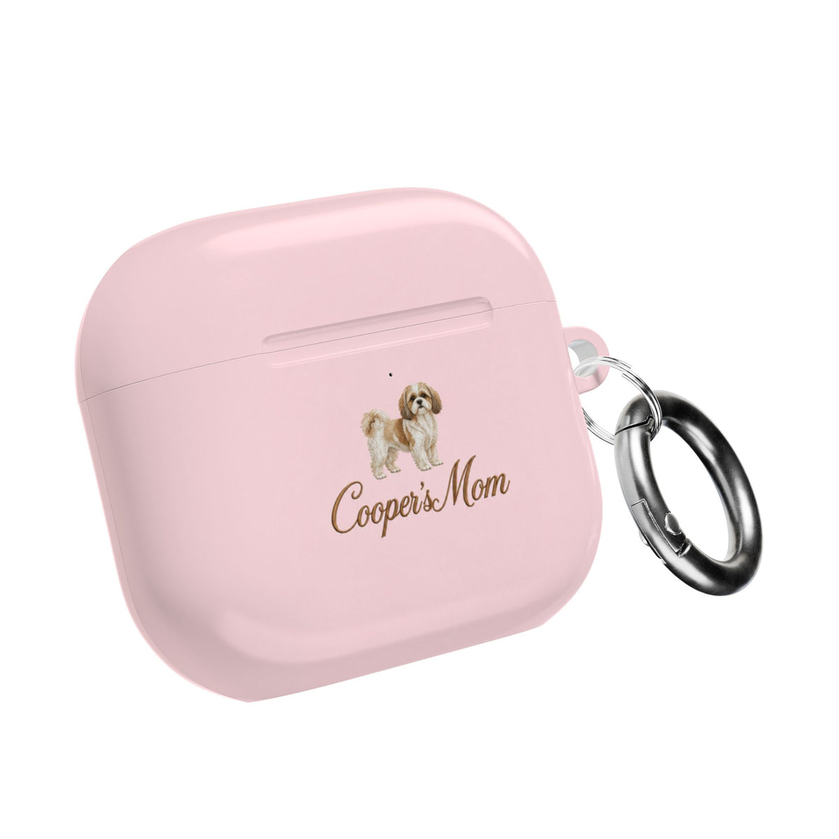 PERSONALIZED PINK SHIH TZU DOG MOM CUSTOM NAME AIRPOD CASE