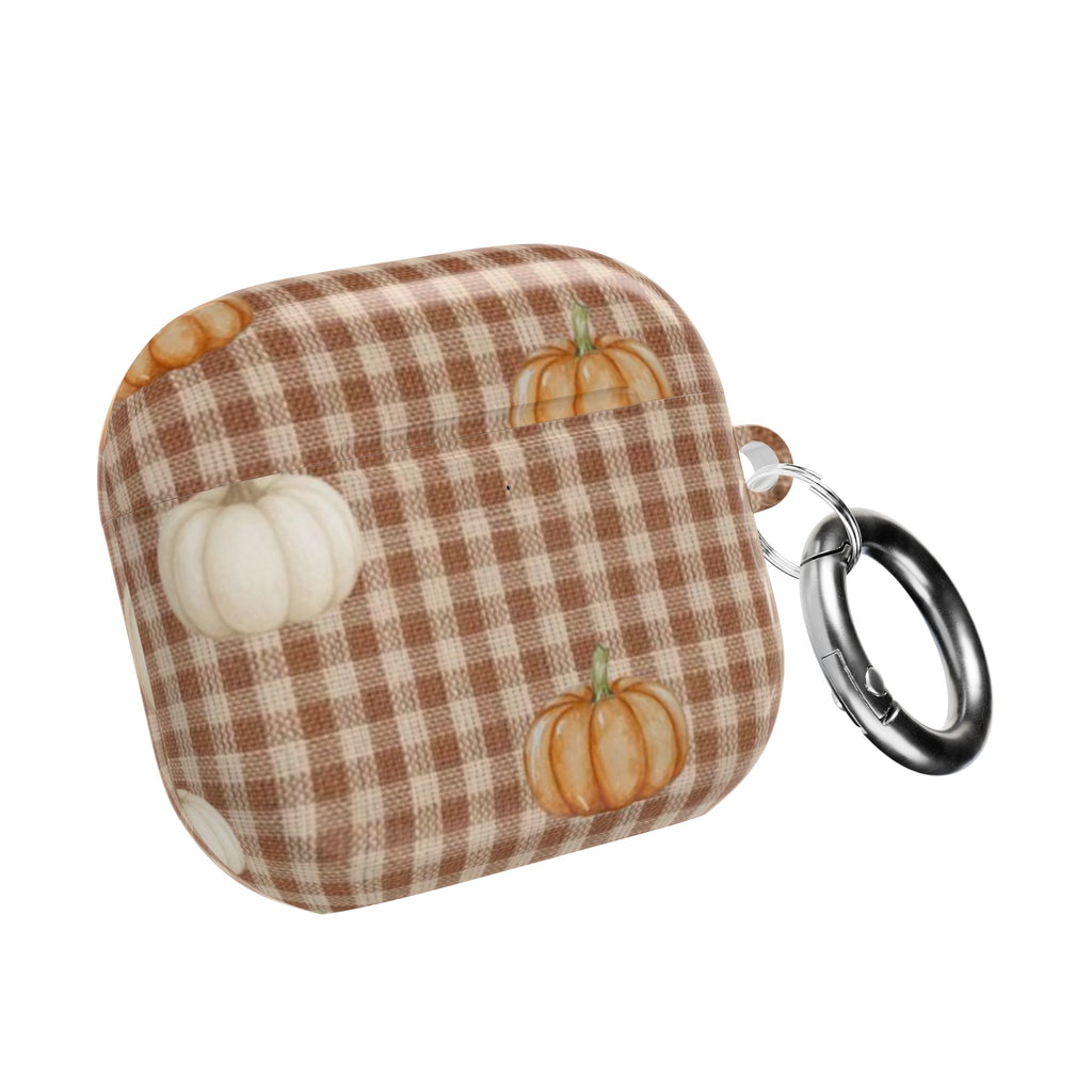 MOCHA GINGHAM PUMPKINS AIRPOD CASE