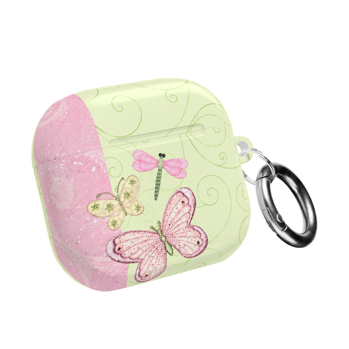 YELLOW & PINK WHIMSY DRAGONFLY AIRPOD CASE