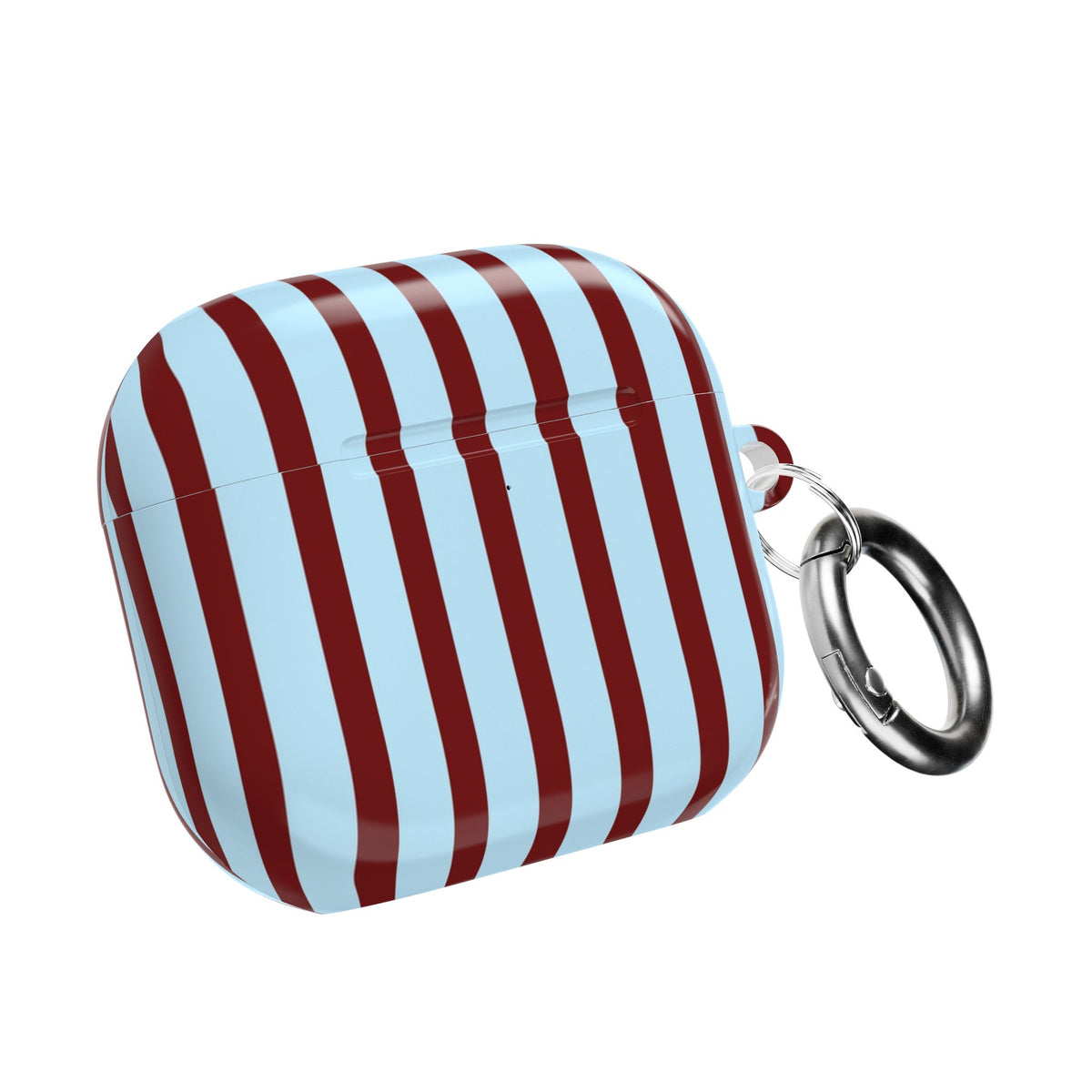 GLACIER BLUE & BURGUNDY STRIPED AIRPOD CASE