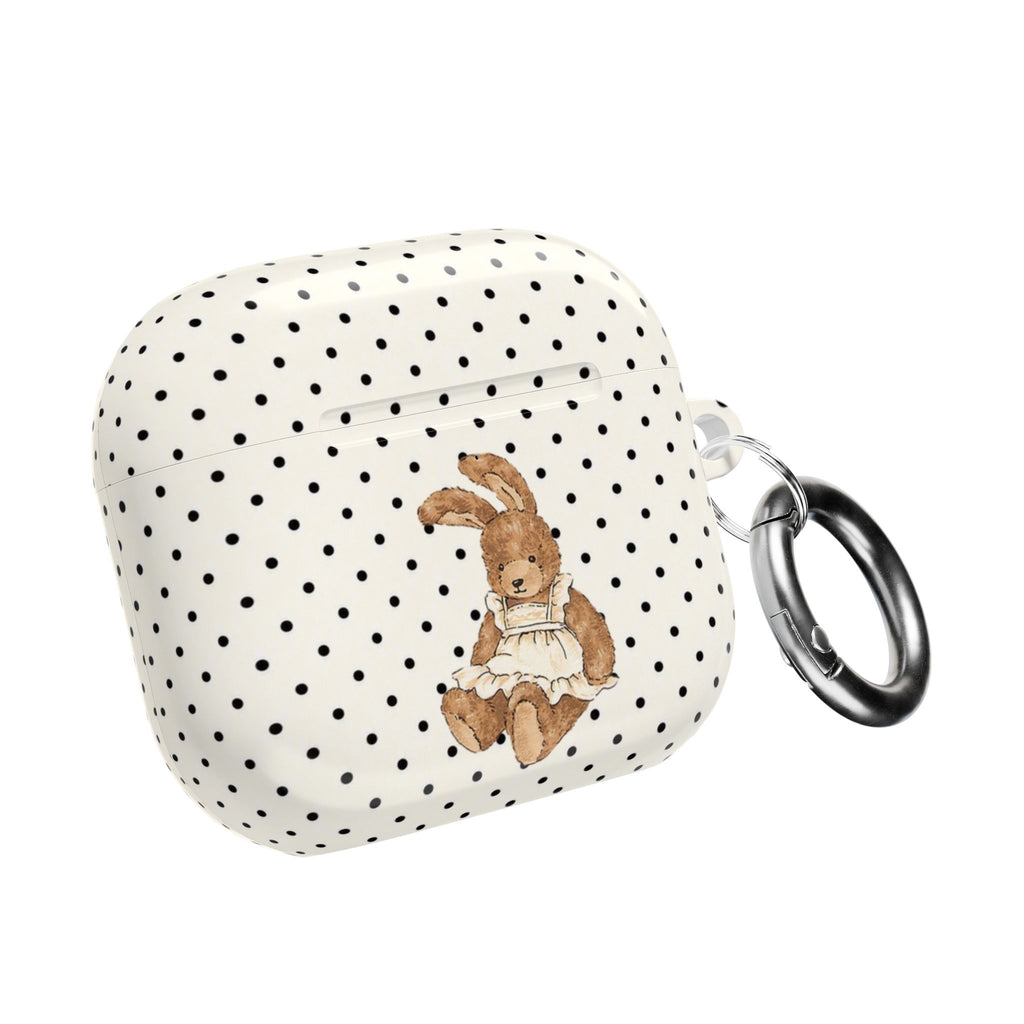IVORY POLKA DOTS BUNNY AIRPOD CASE