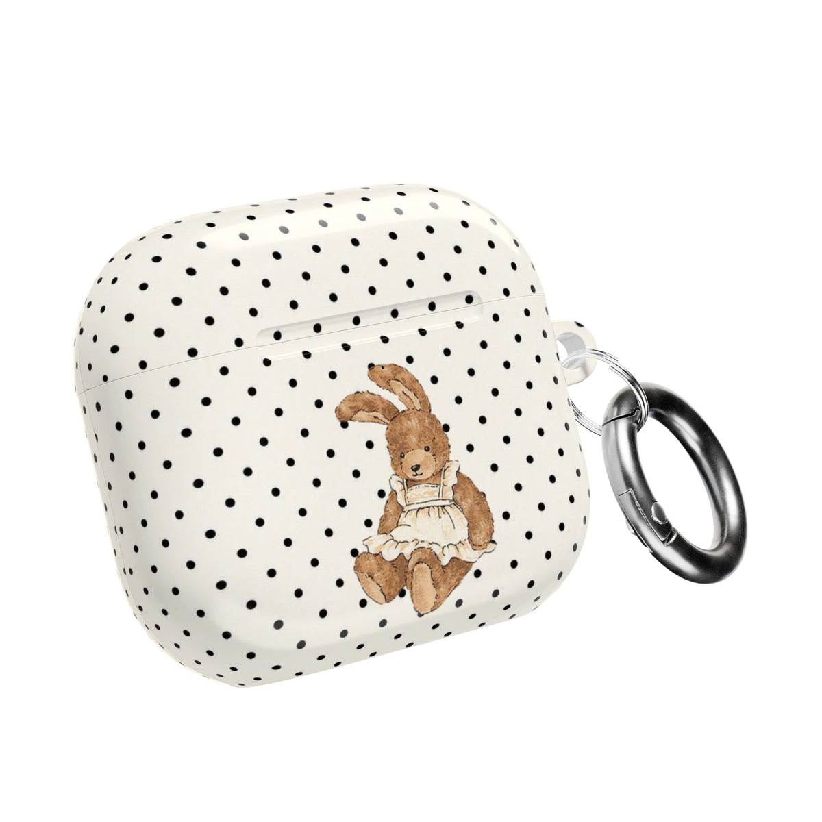 IVORY POLKA DOTS BUNNY AIRPOD CASE
