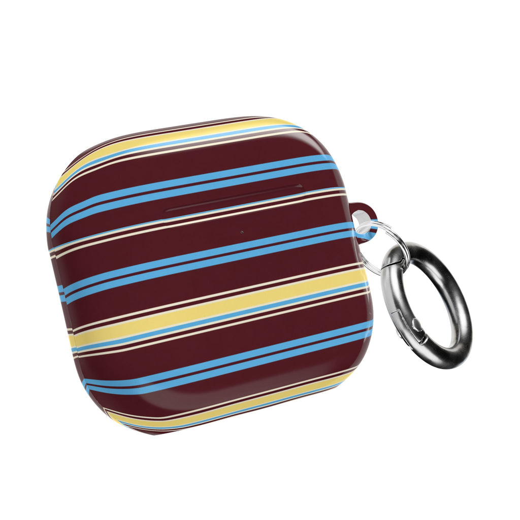 BURGUNDY BLUEBERRY STRIPES AIRPOD CASE