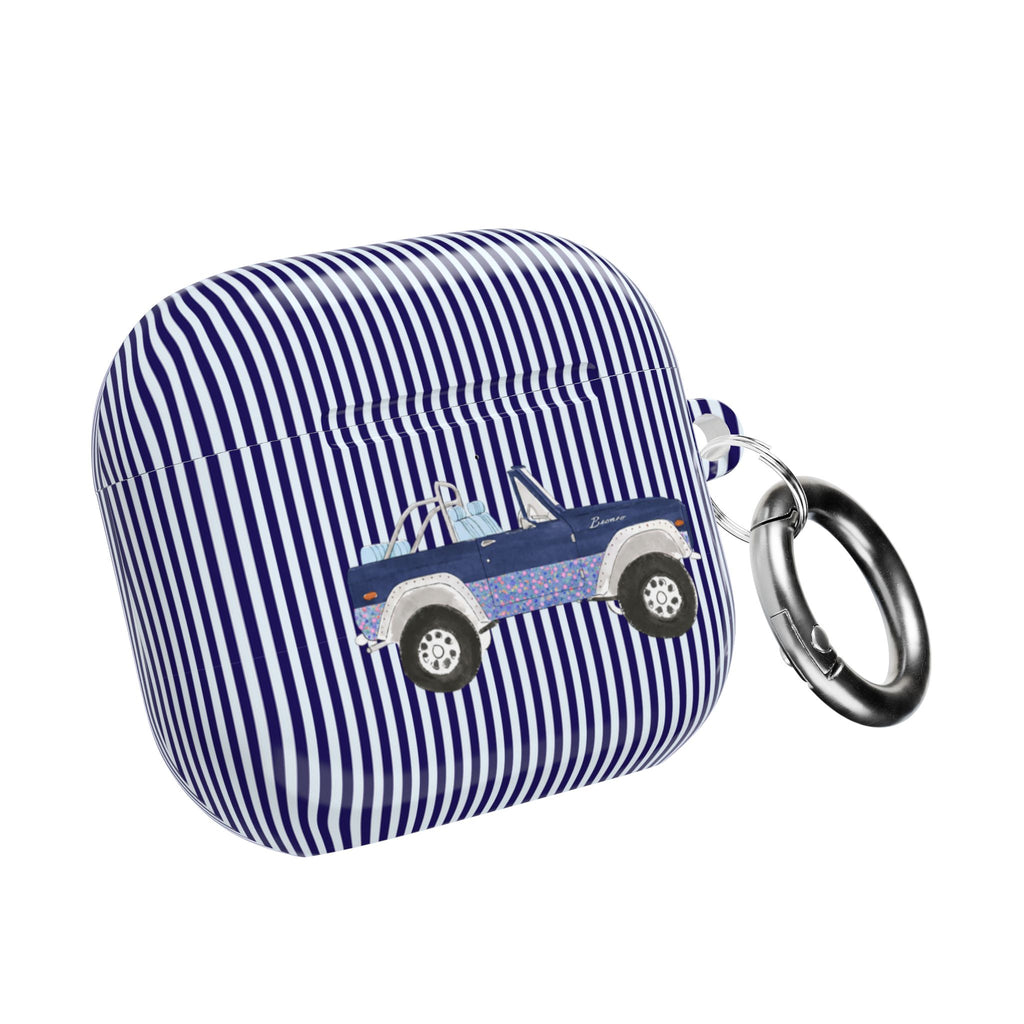 BLUE STRIPES NAVY VINTAGE FLORAL BRONCO AIRPOD CASE