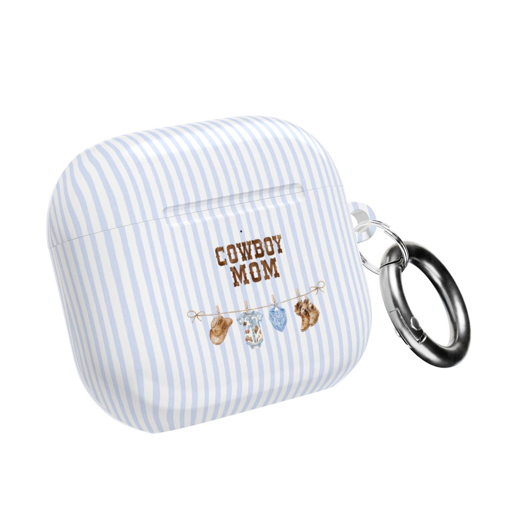 BLUE STRIPES COWBOY MOM COUNTRY AIRPOD CASE
