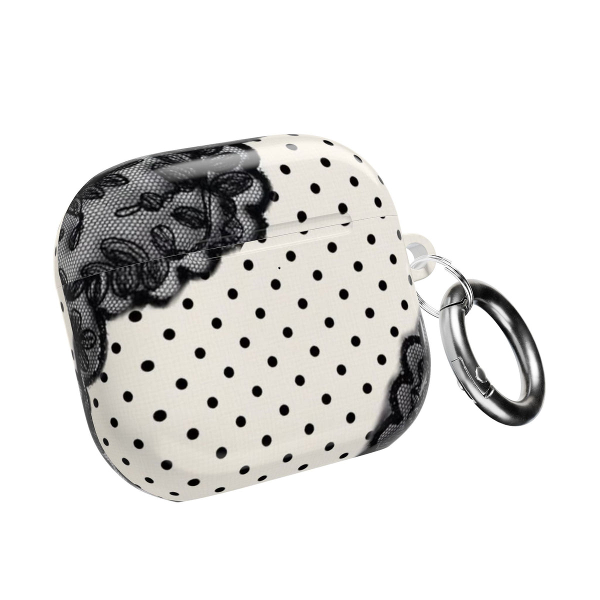 COQUETTE POLKA DOTS BLACK LACE AIRPOD CASE