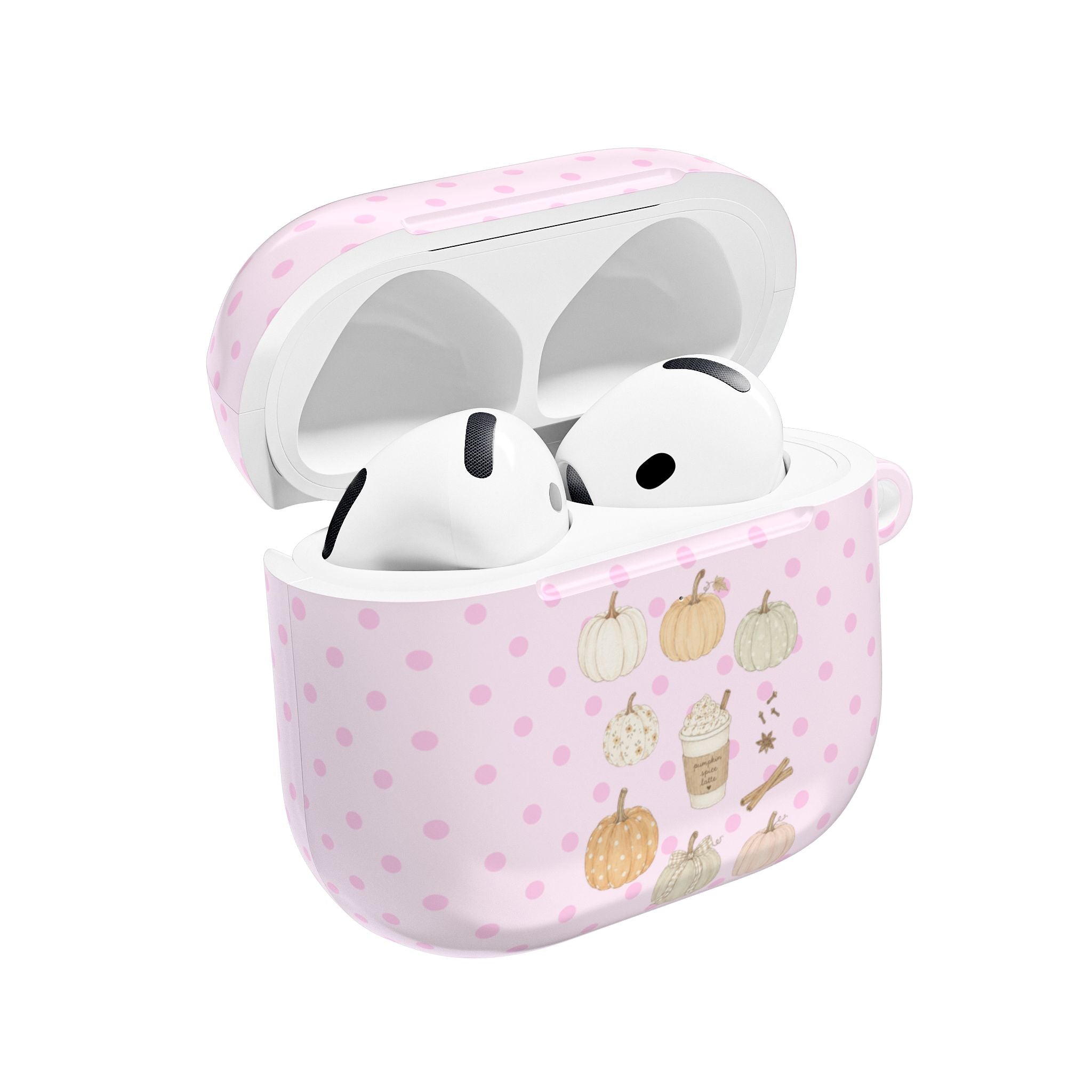 PINK POLKA DOTS COZY FALL PUMPKINS AIRPOD CASE