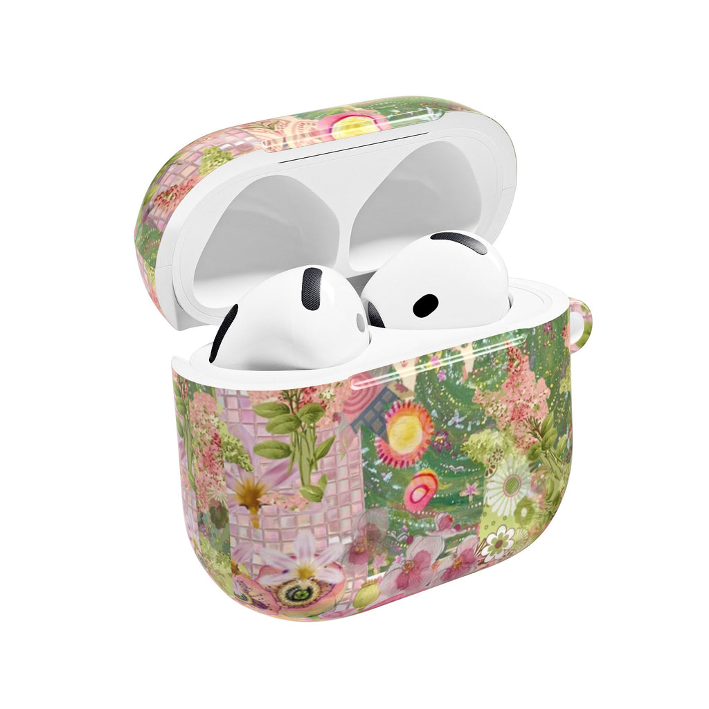 GREEN PINK MOSAIC WHIMSY AIRPOD CASE