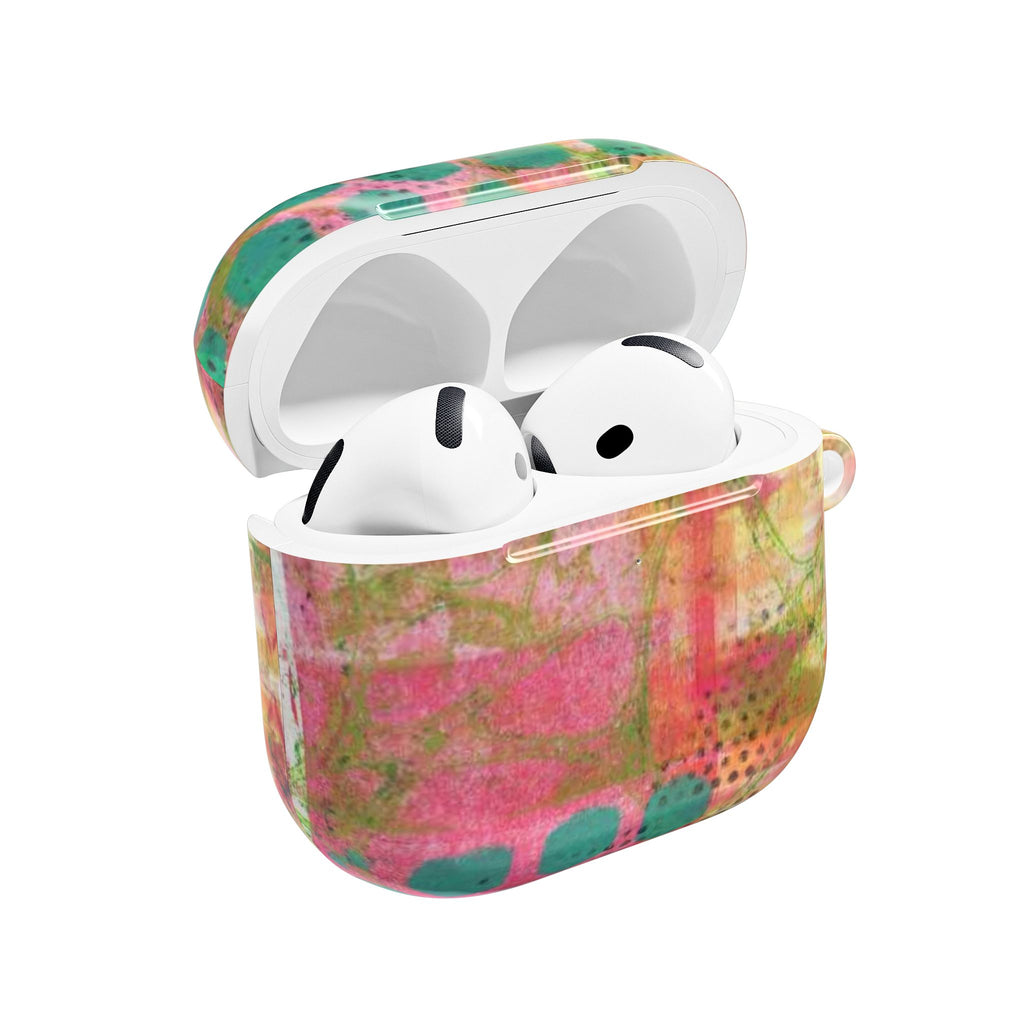 WHIMSY TEAL DOTS AIRPOD CASE