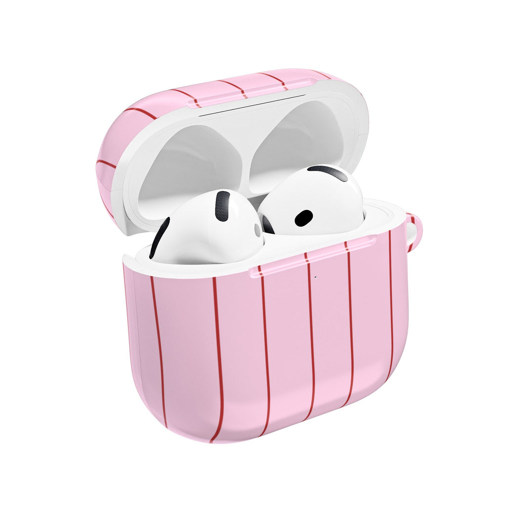 PINK RED STRIPES AIRPOD CASE