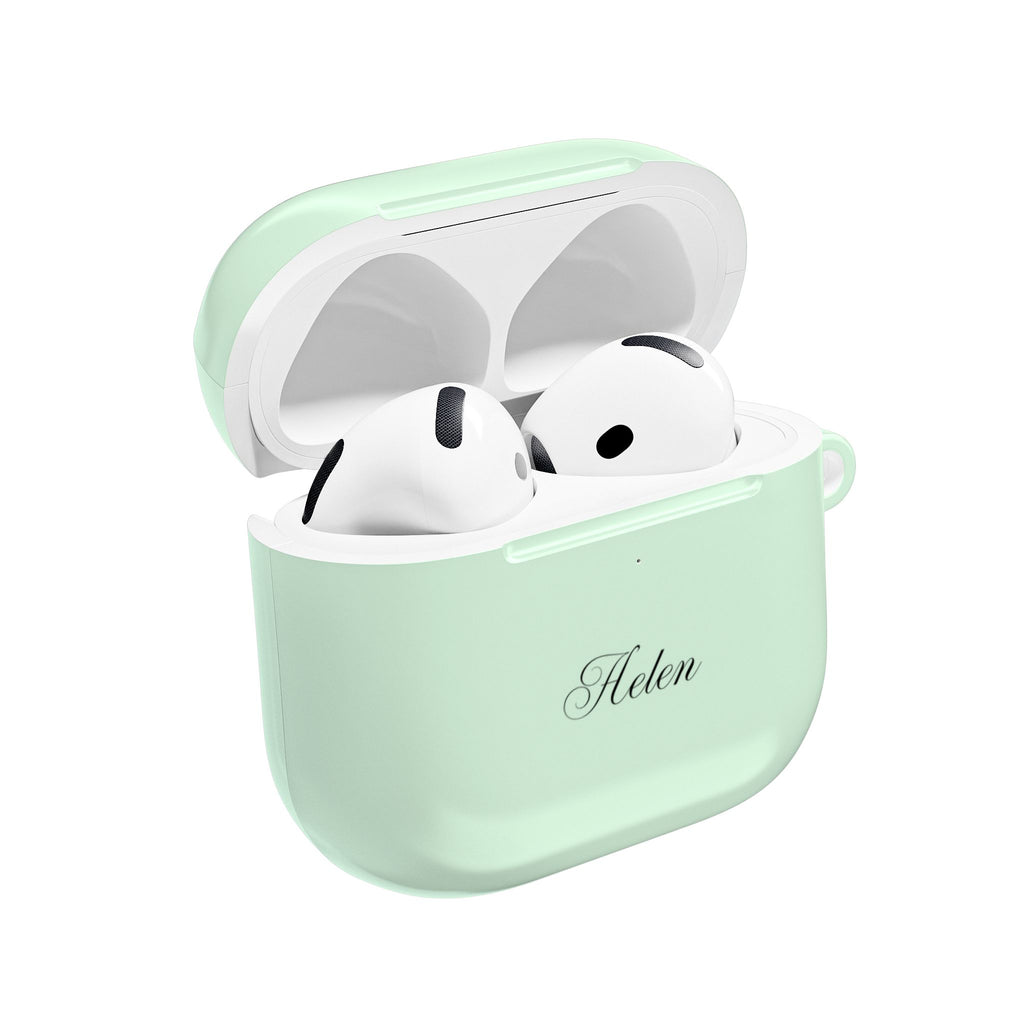 PERSONALIZED NAME CUSTOM PASTEL GREEN AIRPOD CASE