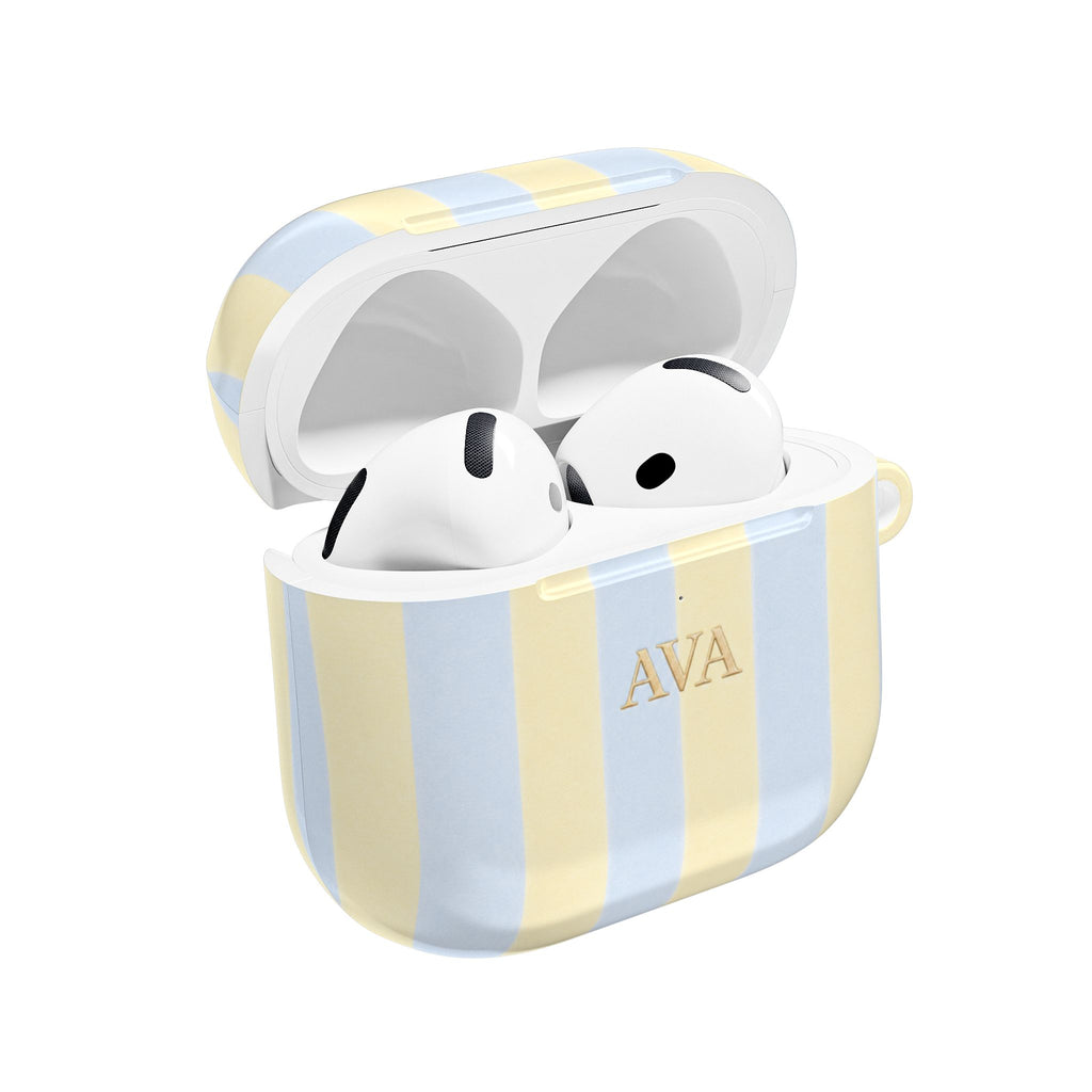 PERSONALIZED NAME CUSTOM SUMMER STRIPES AIRPOD CASE