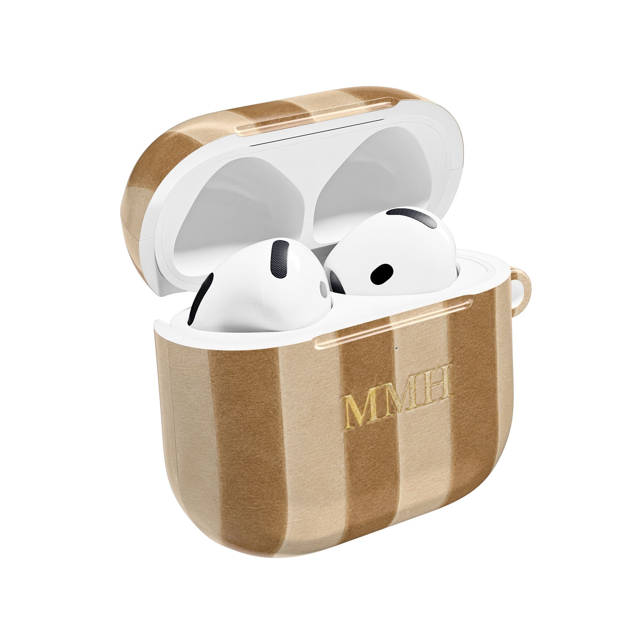 PERSONALIZED NAME CUSTOM CAMEL STRIPES AIRPOD CASE