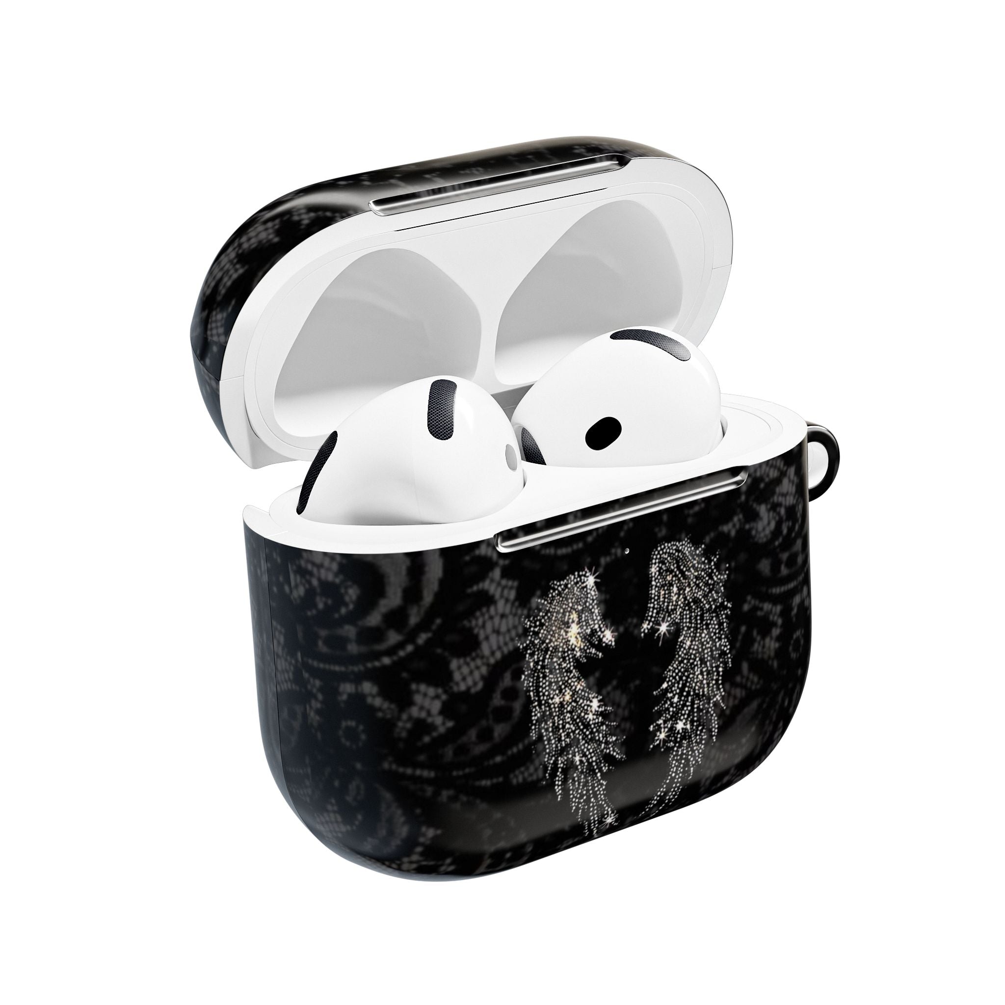 BLACK LACE ANGEL WINGS AIRPOD CASE