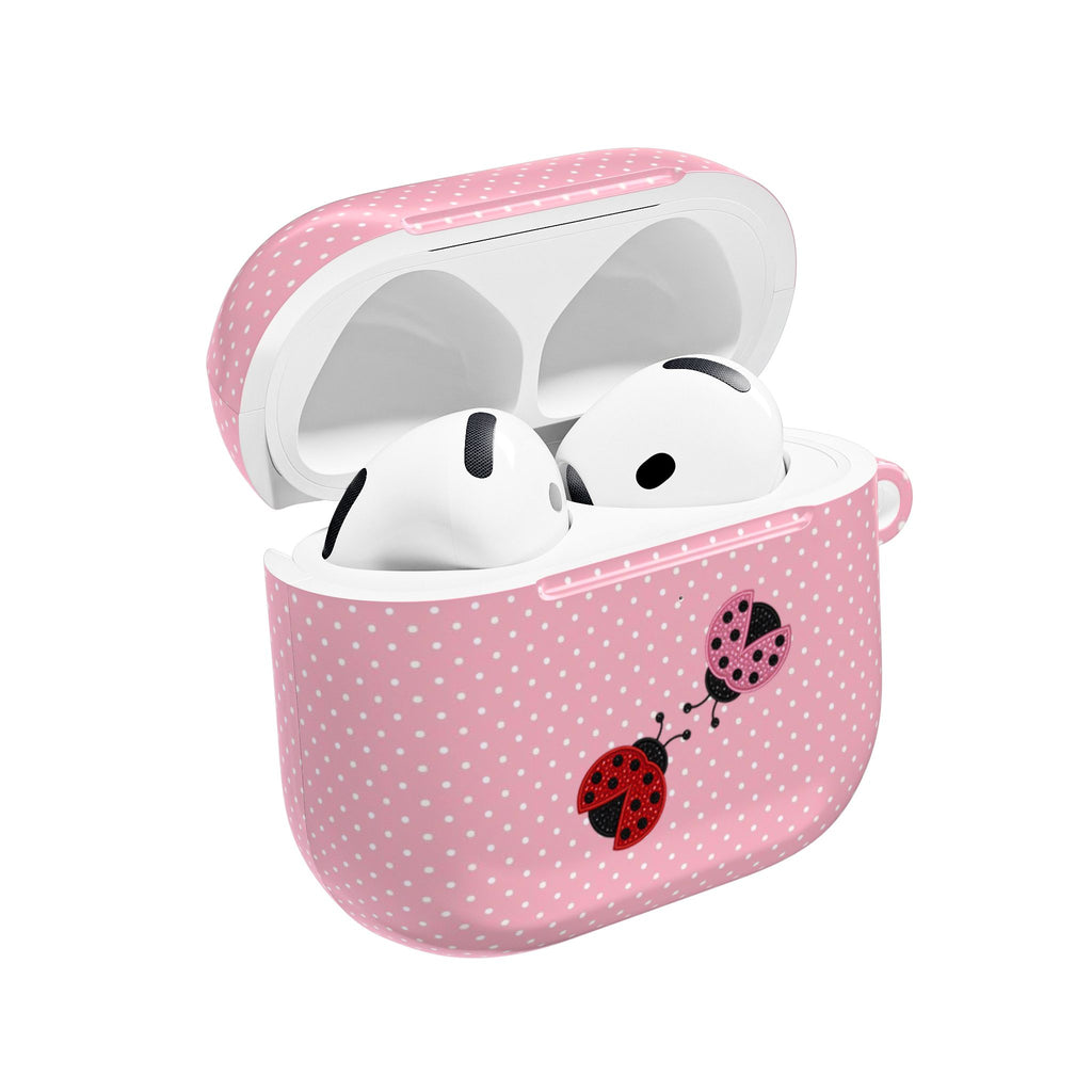 MR. AND MRS. LOVEBUG PINK POLKA DOTS AIRPOD CASE