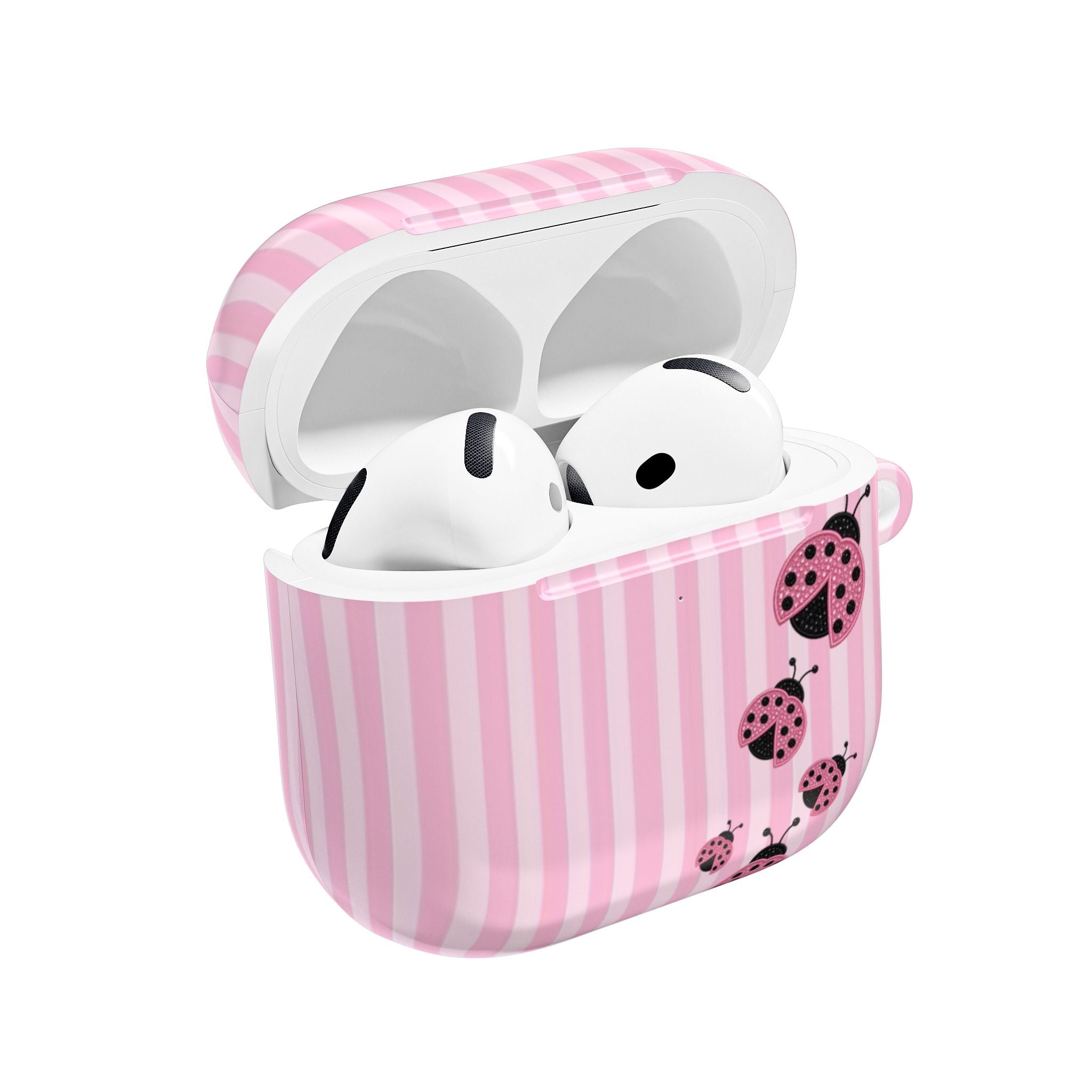 PINK STRIPES LADYBUGS AIRPOD CASE