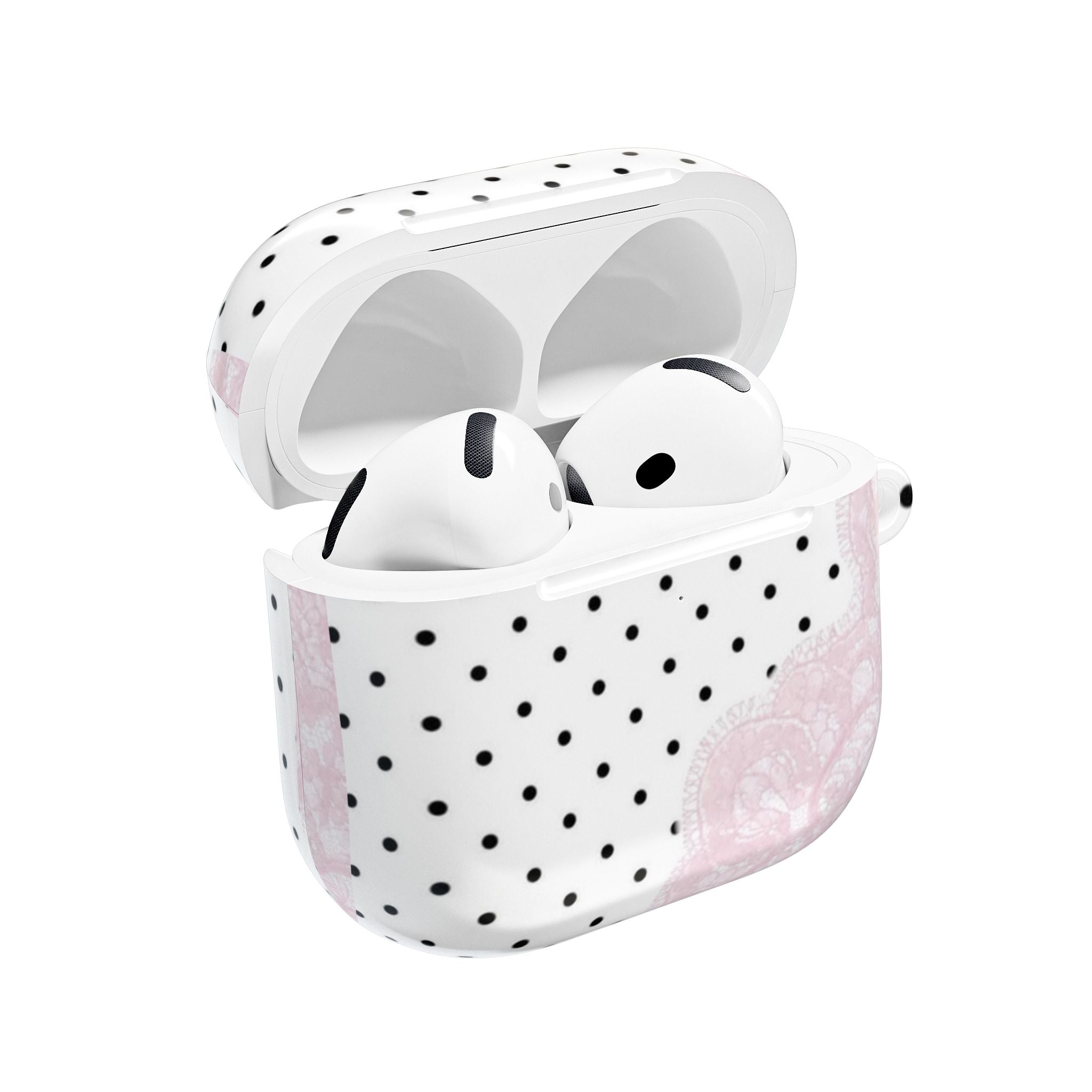 COQUETTE POLKA DOTS PINK LACE AIRPOD CASE