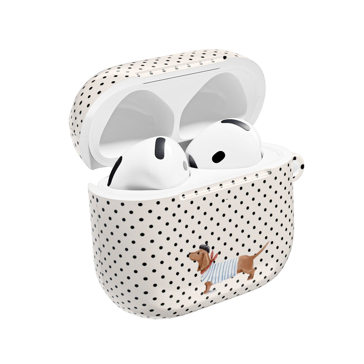CLASSIC POLKA DOTS SAILOR DACHSHUND PUPPY AIRPOD CASE