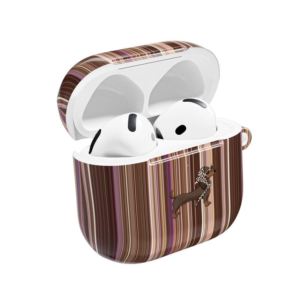 FALL STRIPES DACHSHUND AIRPOD CASE