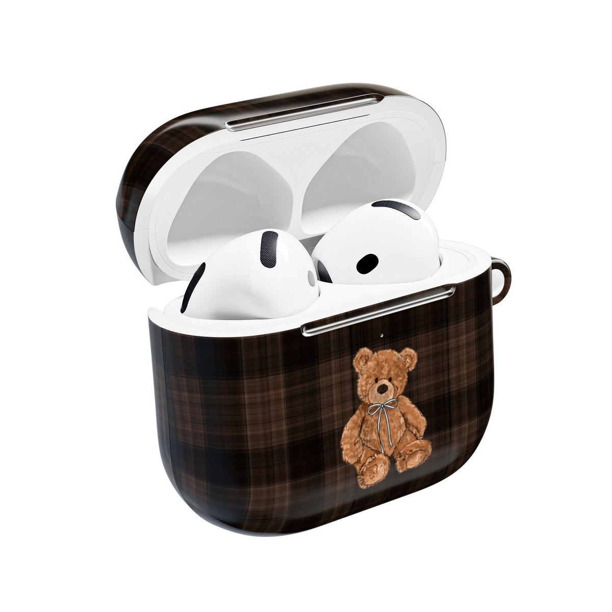 BROWNSTONE PLAID TEDDY BEAR AIRPOD CASE