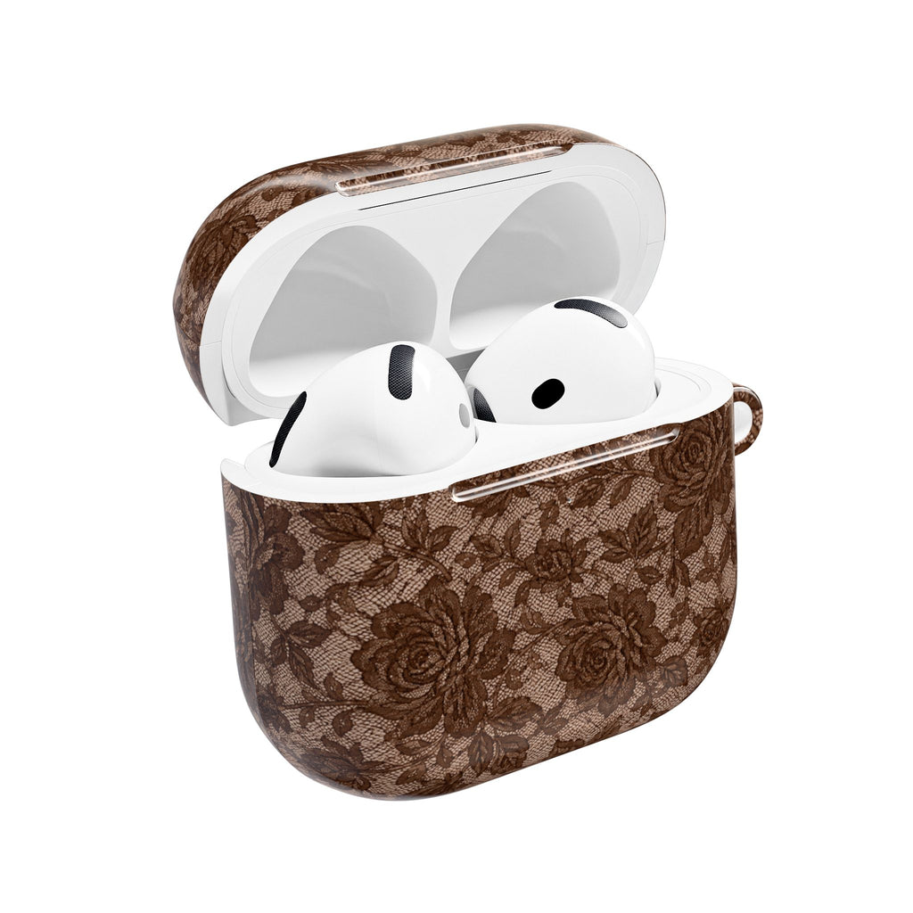CAFÉ AMOUR BROWN LACE AIRPOD CASE