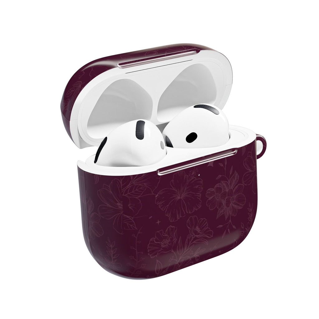 BURGUNDY AMOUR FLORAL AIRPOD CASE