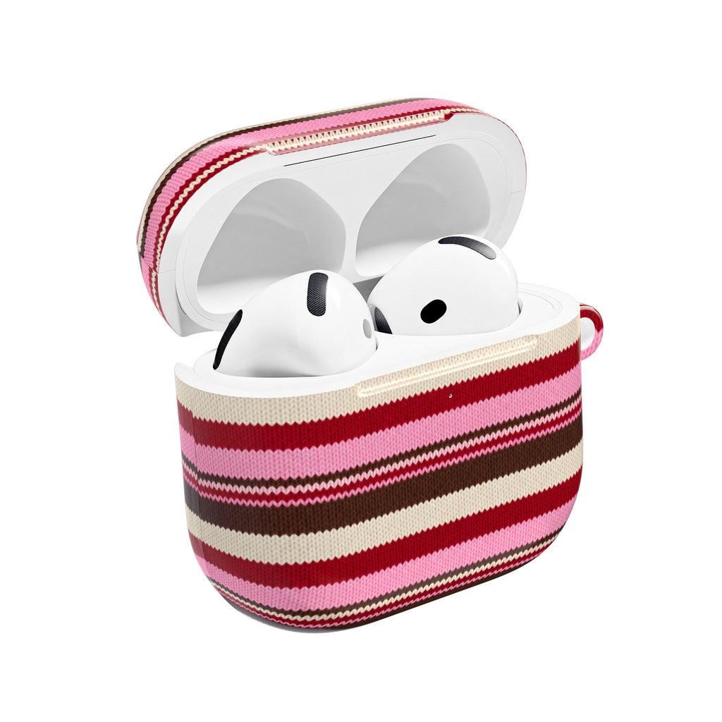 CHERRY TRUFFLE STRIPES AIRPOD CASE