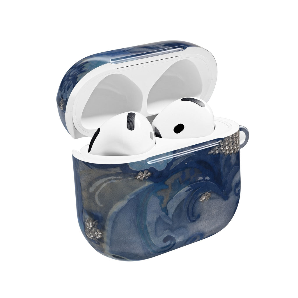 NAVY BLUE PRISM BLOOM AIRPOD CASE