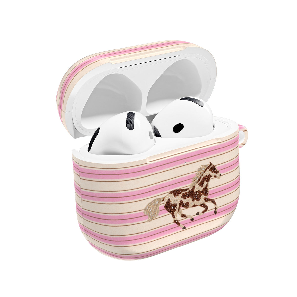 BUBBLEGUM CAFÉ STRIPES HORSE AIRPOD CASE