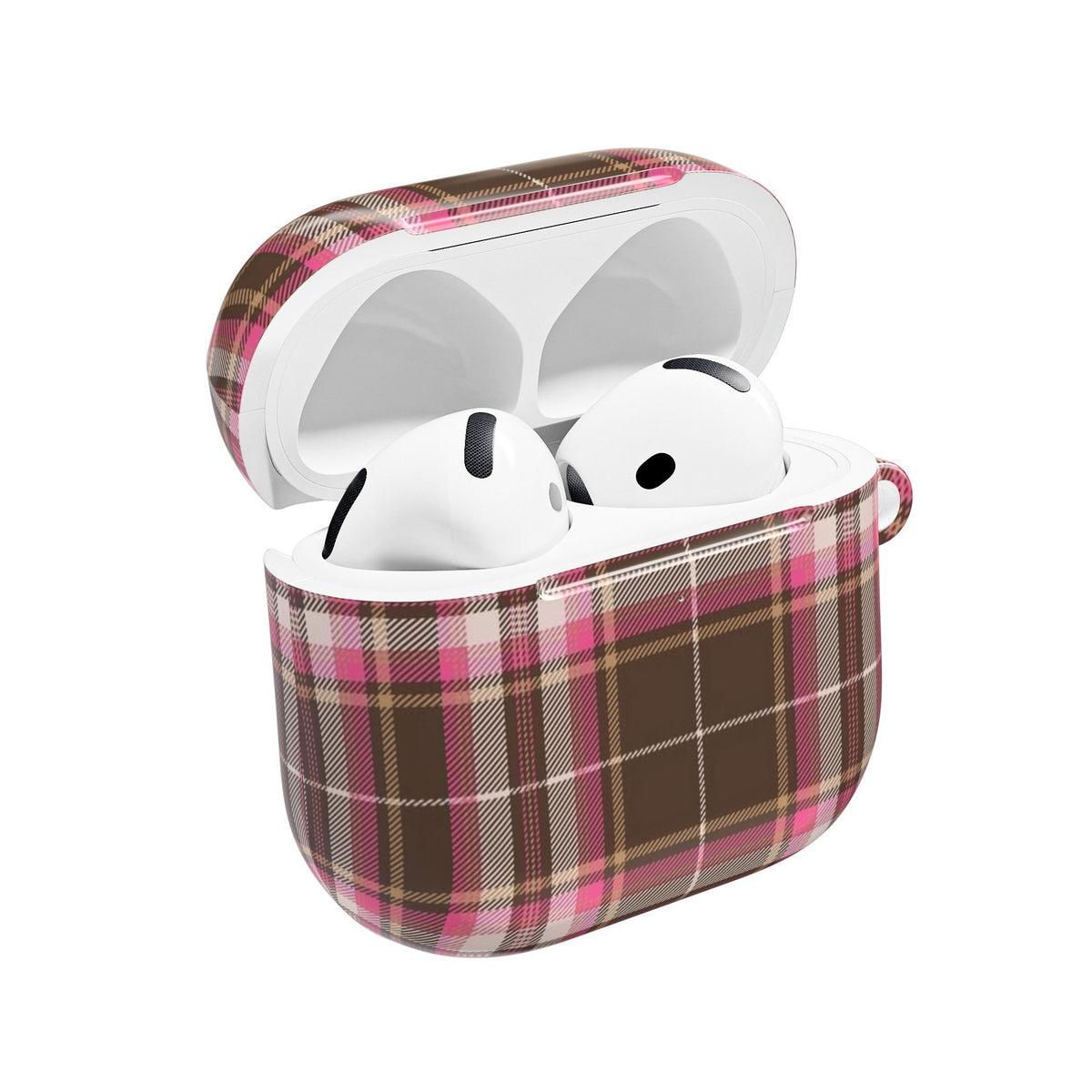 CHOCOLATE RASPBERRY TARTAN PLAID AIRPOD CASE
